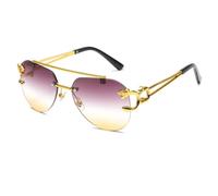 MUTYNE Lunettes de soleil sans monture, monture en métal tendance, pour femmes et hommes, grandes tailles rondes à dégradé, idéales pour les voyages (2)