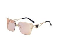 MUTYNE Lunettes de soleil sans monture pour femme, branches évidées, style rétro, protection UV pour l'extérieur (C5)
