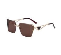 MUTYNE Lunettes de soleil sans monture pour femme, branches évidées, style rétro, protection UV pour l'extérieur (C4)
