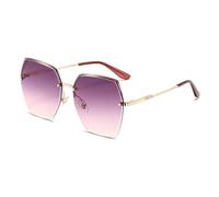 MUTYNE Lunettes de soleil sans monture pour femmes, monture large et diamantée (C5)