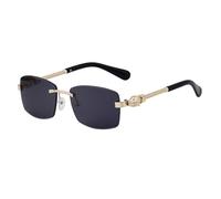 MUTYNE Lunettes de soleil sans monture pour homme, branches en métal, style rétro, protection solaire UV400 (C1)