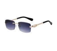 MUTYNE Lunettes de soleil sans monture pour homme, branches métalliques, style rétro, protection solaire UV400 (C2)