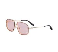 MUTYNE Lunettes de soleil sans monture pour hommes et femmes - Branches métalliques et verres polarisés - Lunettes vintage (C5)