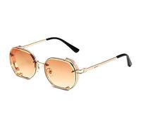 MUTYNE Lunettes de soleil steampunk en métal à monture épaisse rectangle hommes lunettes de soleil vintage monture en métal lunettes de soleil mode femmes lunettes UV400, 2, taille unique