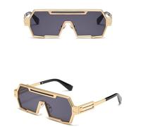 MUTYNE Lunettes de soleil Steampunk en métal lourd pour hommes lunettes de mode punk vintage carrées rétro, G01, taille unique