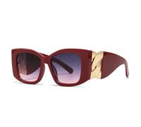 MUTYNE Lunettes de soleil surdimensionnées œil de chat pour femmes, lunettes de soleil de luxe à la mode pour hommes, lunettes de soleil à grande monture vintage, nuances dégradées (C6 rouge gris)