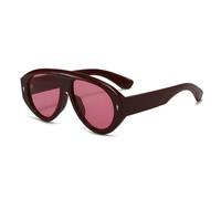 MUTYNE Lunettes de soleil tendance pour femmes, montures décoratives, protection solaire UV400 (rouge vin)
