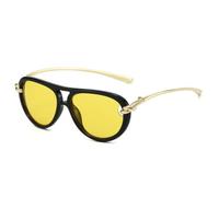 MUTYNE Lunettes de soleil unisexes à branches flexibles, idéales pour les vacances et le sable, pour femmes et femmes, protection UV400 (noir et jaune)
