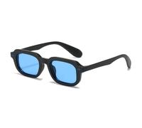 MUTYNE Lunettes de soleil UV400 pour hommes, petites lunettes de soleil carrées tendance pour femmes, style rétro à rivets (noir et bleu)