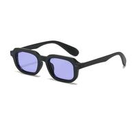MUTYNE Lunettes de soleil UV400 pour hommes, petites lunettes de soleil carrées tendance pour femmes, style rétro à rivets (noir et violet)