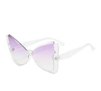 MUTYNE Lunettes de soleil vintage à monture papillon pour femme, tendance, luxe, pour l'extérieur, les voyages, les fêtes, UV400 (violet transparent)