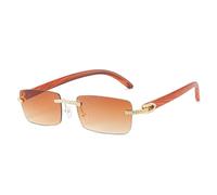 MUTYNE Lunettes de soleil vintage diamant sans monture Rectangle verres dégradés de luxe lunettes de soleil rétro carré sans cadre lunettes UV400, C04, taille unique