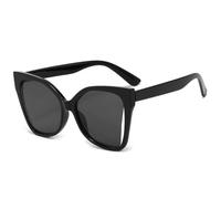 MUTYNE Lunettes de soleil vintage œil de chat à monture papillon ajourée pour femmes et hommes, mode plein air, photographie de rue, UV400 (noir et gris)