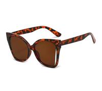 MUTYNE Lunettes de soleil vintage œil de chat à monture papillon ajourée pour femmes et hommes, mode plein air, photographie de rue, protection UV400 (marron léopard)