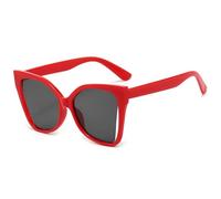 MUTYNE Lunettes de soleil vintage œil de chat à monture papillon ajourée pour femmes et hommes, mode plein air, photographie de rue, UV400 (rouge et gris)