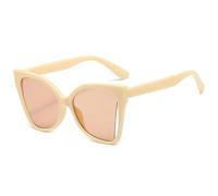 MUTYNE Lunettes de soleil vintage œil de chat à monture papillon ajourée pour femmes et hommes, mode plein air, photographie de rue, UV400 (thé beige)