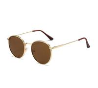 MUTYNE Lunettes de soleil vintage pour femmes et hommes, rondes, style rétro, monture en métal (7)