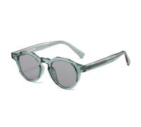 MUTYNE Lunettes de soleil vintage rondes à rivets pour hommes et femmes, style punk, protection UV400 (vert clair gris)