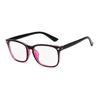 MUTYNE Lunettes décoratives à rivets carrés populaires pour femmes et hommes, monture classique, tendance, pour voyage en plein air (noir et violet)