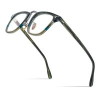 MUTYNE Lunettes en acétate monture hommes rétro vintage lunettes carrées femmes lunettes lunettes, bande verte, taille unique