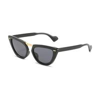 MUTYNE Mode Populaire Yeux de Chat Femmes Lunettes de Soleil Rétro Gelée Couleur Rivets Décoration Lunettes Hommes Nuances UV400 Lunettes de Soleil, Noir Gris, Taille Unique