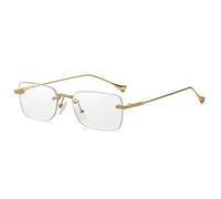 MUTYNE Mode sans monture petit rectangle lunettes de soleil femmes rétro clair dégradé lunettes hommes coloré carré lunettes de soleil nuances UV400, or transparent, taille unique