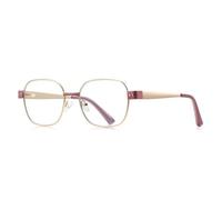 MUTYNE Monture de lunettes carrée en métal tendance avec charnière à ressort et protection UV400 (rouge Golden Bean)