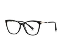 MUTYNE Monture de lunettes œil-de-chat pour femme, charnière à ressort, protection UV400 (noir brillant)