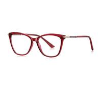 MUTYNE Monture de lunettes œil-de-chat pour femme, charnière à ressort, protection UV400 (rouge vin)