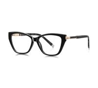 MUTYNE Monture de lunettes œil-de-chat pour femmes, charnière à ressort, protection UV400 (noir brillant)