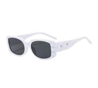 MUTYNE Petites lunettes de soleil carrées classiques pour femmes et hommes, idéales pour la conduite en plein air, les voyages et l'été, UV400 (blanc et gris)
