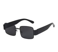 MUTYNE Petites lunettes de soleil carrées style punk pour femmes, style rétro, pour hommes, pour l'extérieur, la conduite, unisexes, UV400 (noir et gris)