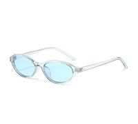 MUTYNE Petites lunettes de soleil tendance pour femmes, verres UV400, style rétro, rivets, style punk (bleu)