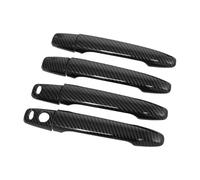 MUTYNE Voiture Poignée Porte Extérieure Couvercle Poignée Porte Extérieure De Voiture En Fiber Carbone 4 Pièces Pour Lancer Pour Evolution X Pour Outlander Pour ASX (avec Trous Sans Clé)