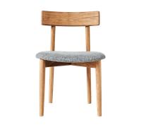 MUUBS Chaise Tetra avec assise Tissu de couleur béton-chêne huilé naturel