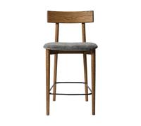 MUUBS Tabouret de bar Tetra Tissu couleur granite-chêne foncé huilé