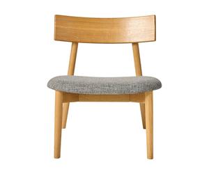 MUUBS Tetra lounge chair Tissu couleur béton-chêne huilé naturel