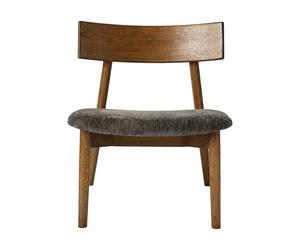 MUUBS Tetra lounge chair Tissu couleur granit-chêne foncé huilé