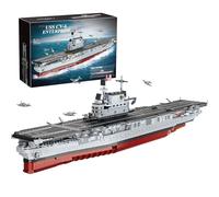 muuchuu Ensemble de jouets de construction de cuirassé militaire pour adultes, kit de modélisme de navire de guerre USS CV-6 Enterprise avec support d’exposition, grand bateau de WW2 Technics, cadeaux