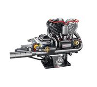 muuchuu Technik V2 Kit de construction de moteur avec lumière et son moteur de fumée, kit de construction de moteur de moto pour adultes, modèle à faire soi-même, jouet STEM, cadeau pour enfants