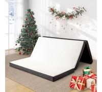 MUUEGM Matelas pliable à trois plis en mousse à mémoire de forme pour lit simple, 10,2 cm, pour yoga/voyage/camping-car/camping/chambre d'amis, matelas à trois plis avec housse lavable, sac de