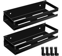 MUUKAIII 2 Pièces Etagere Douche, Etagere Douche Sans Percage, Noir