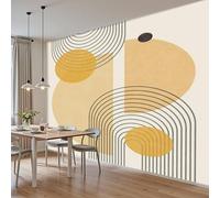MUUKPU Papier Peint Panoramique Soleil Sous Une Arche Médiévale Tapisserie Murale Mural Pour Décoration Murale Crème Géométrique Papier Peint Chambre Enfant Stickers Cuisine 200x140cm(L x H)