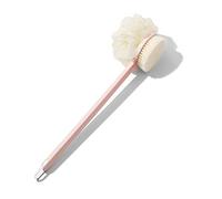 Muuoeou 1 brosse de bain à long manche - Brosse de bain pour cheveux doux - Pour frotter la boue - Avec mousse - Rose