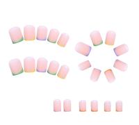 Muuoeou 1 lot de faux ongles portables à bord français rose