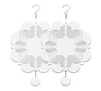 Muuoeou 2 PièCes 10 Pouces Sublimation Vent Spinner Blanc Sublimation Flans Vent Sculpture Ornement Suspendu pour Cour Jardin DéCoration