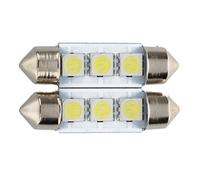 Muuoeou 2X C5W 3 LED SMD 5050 36mm Plaque Xenon Blanc Ampoule Navette Festons Dome plafonnier Voiture