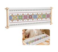 Muuoeou 32,8 x 12 cm Cadre à broder en bois pour travaux manuels Support de bricolage Outil de clip