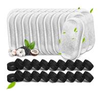 Muuoeou 40PCS Filtres de à Eau pour Chat pour pour Animaux de Compagnie en Acier Inoxydable de 67 Oz/2 L et 108 Oz/3,2 L. Filtres de Rechange pour Chat Éponges.
