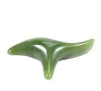 Muuoeou Appareil de massage en jade vert naturel - Pour le visage - Gua Sha - Trois angles - Pour le corps, le corps, les pieds, l'acupuncture - Outil de santé